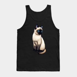 Cute Siamese Cat Tank Top